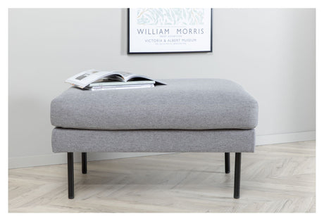 Zoom Ottoman, Steel Grey Velvet