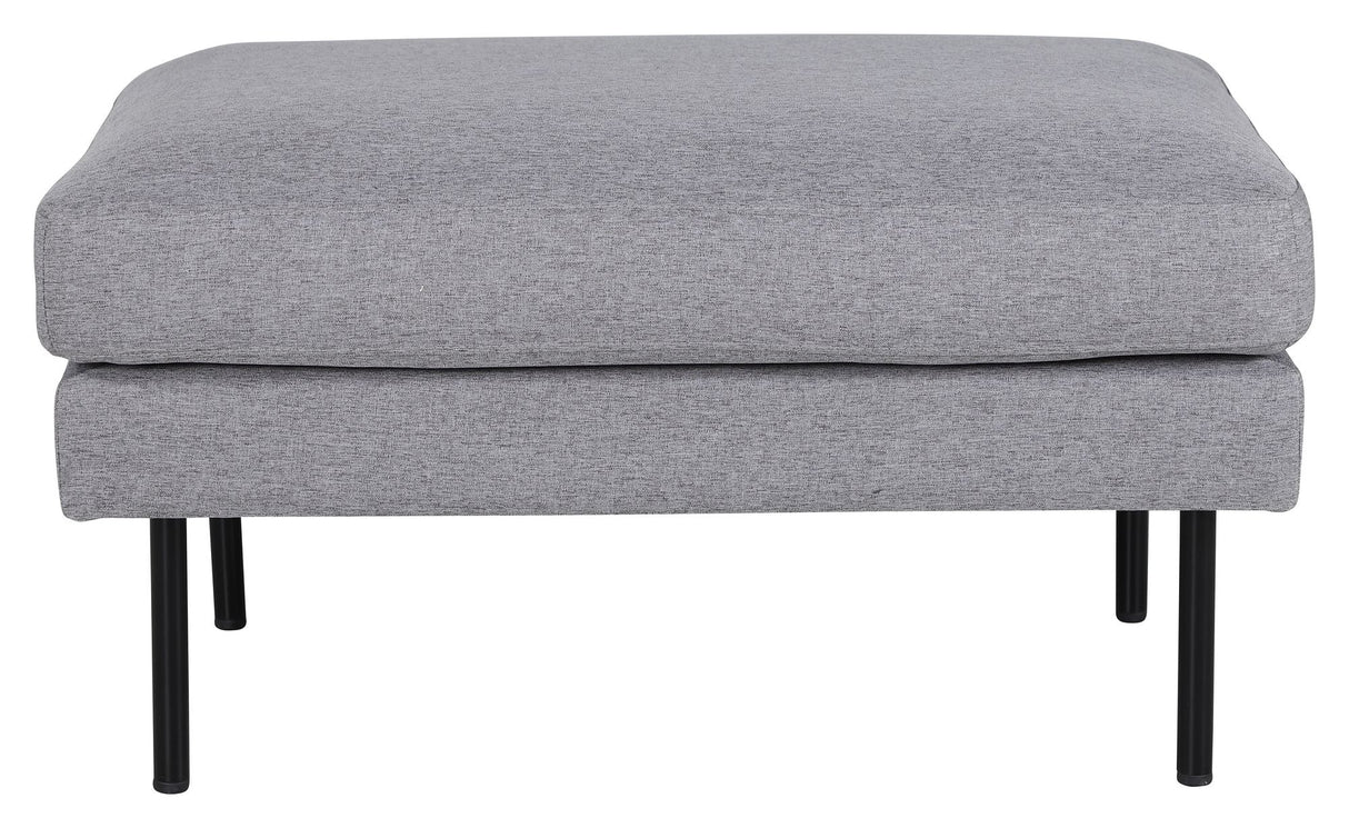 Zoom Ottoman, Steel Grey Velvet