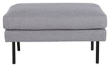 Zoom Ottoman, Steel Grey Velvet