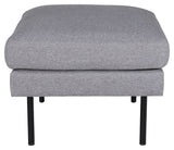 Zoom Ottoman, Steel Grey Velvet