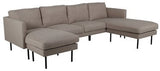 Zooma u-soffa, beige tyg