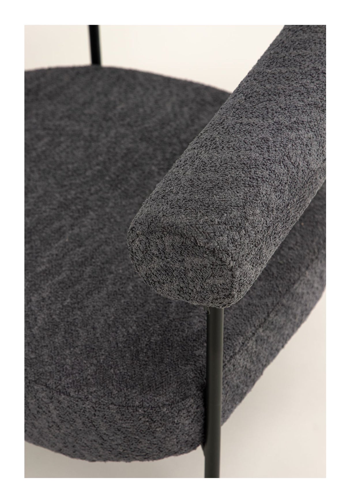 Hökåsen x Josefin Lustig Lounge Chair, Bouclé, Dark Grey