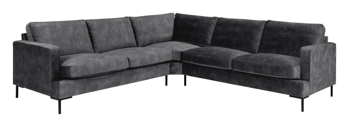 Volara 2,5-pers. Corner Soffa - Dark Grey Velvet