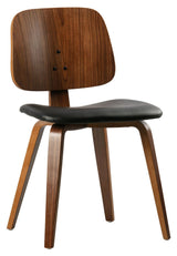 Klassisk matstol - Black Leatherette/Walnut