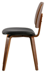 Klassisk matstol - Black Leatherette/Walnut