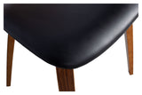 Klassisk matstol - Black Leatherette/Walnut