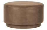 Kaffe pouf - Cognac Leatherette, Ø60