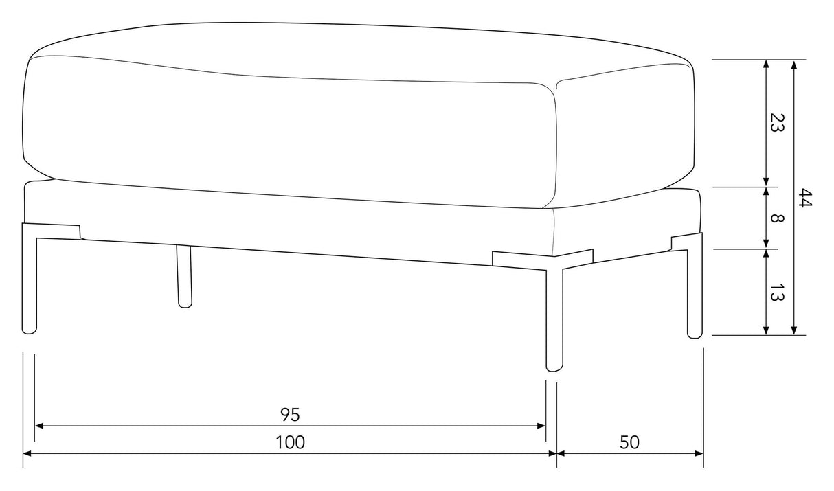 Par pouf 50x100 - ljusgrå