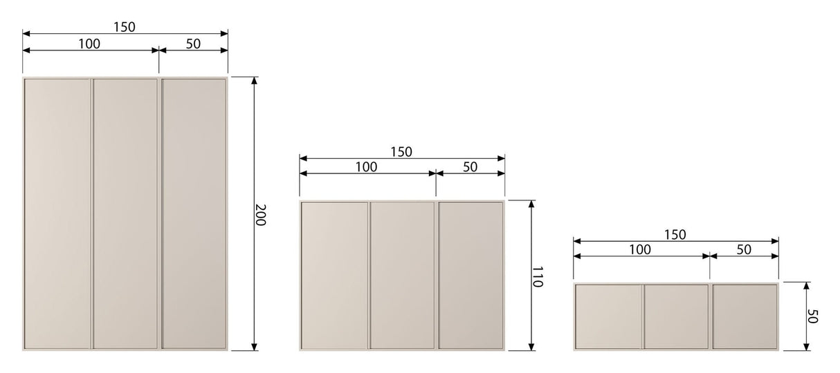 Dagligt skåp, dubbel 50x100 - beige