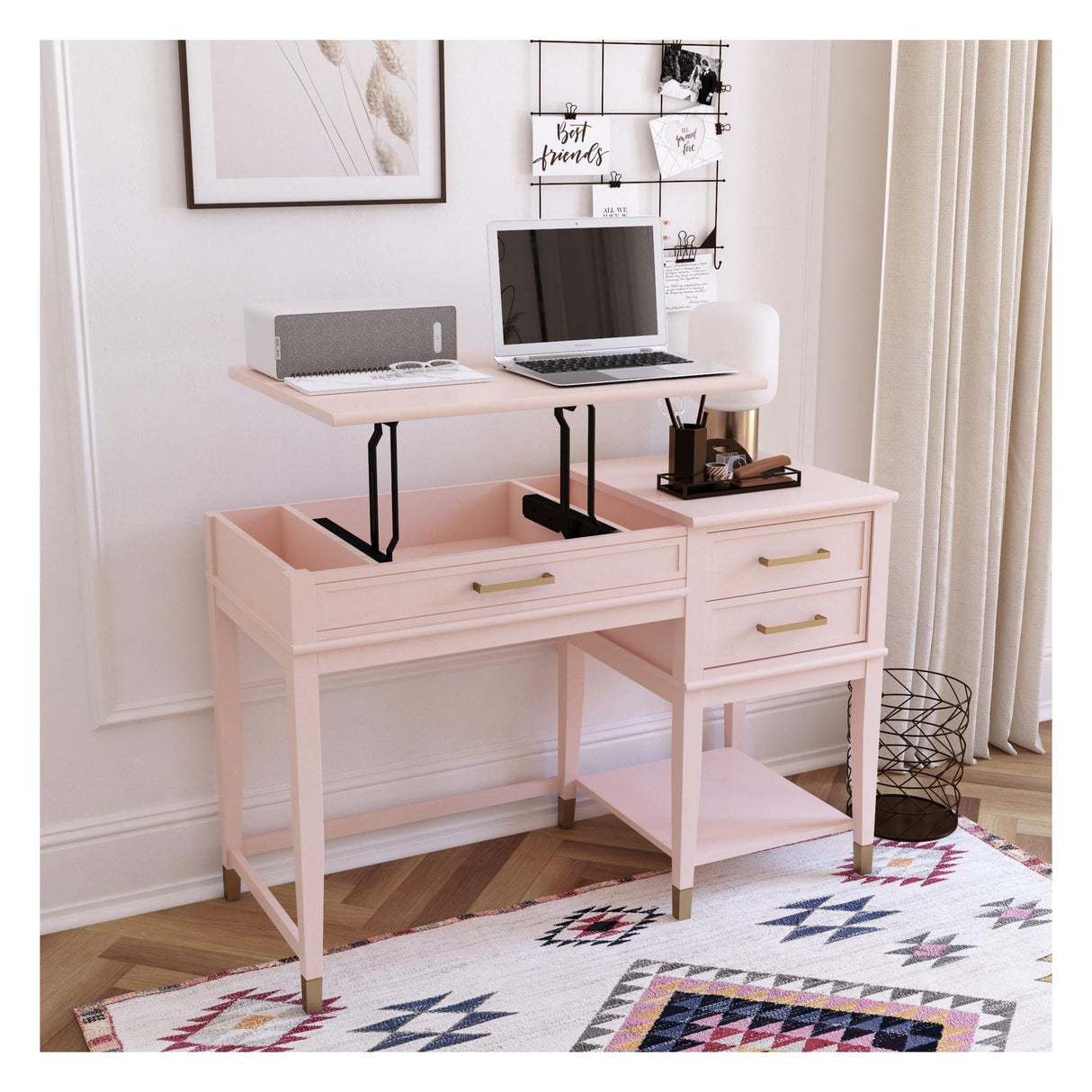 Westerleigh Desk med höjningsfunktion, rosa