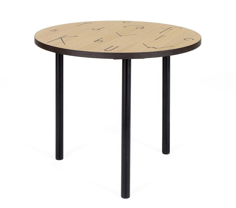 Woodman - Arty Letters Coffee Table Ø50 - Oak Veneer