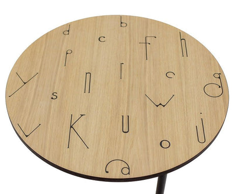 Woodman - Arty Letters Coffee Table Ø70 - Oak Veneer