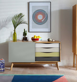 Woodman - AVON Sideboard w/Colored Drawers - Abbey