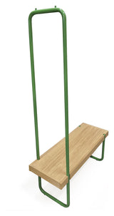 Woodman Ben Entrance Bench - Nature/Green Metal