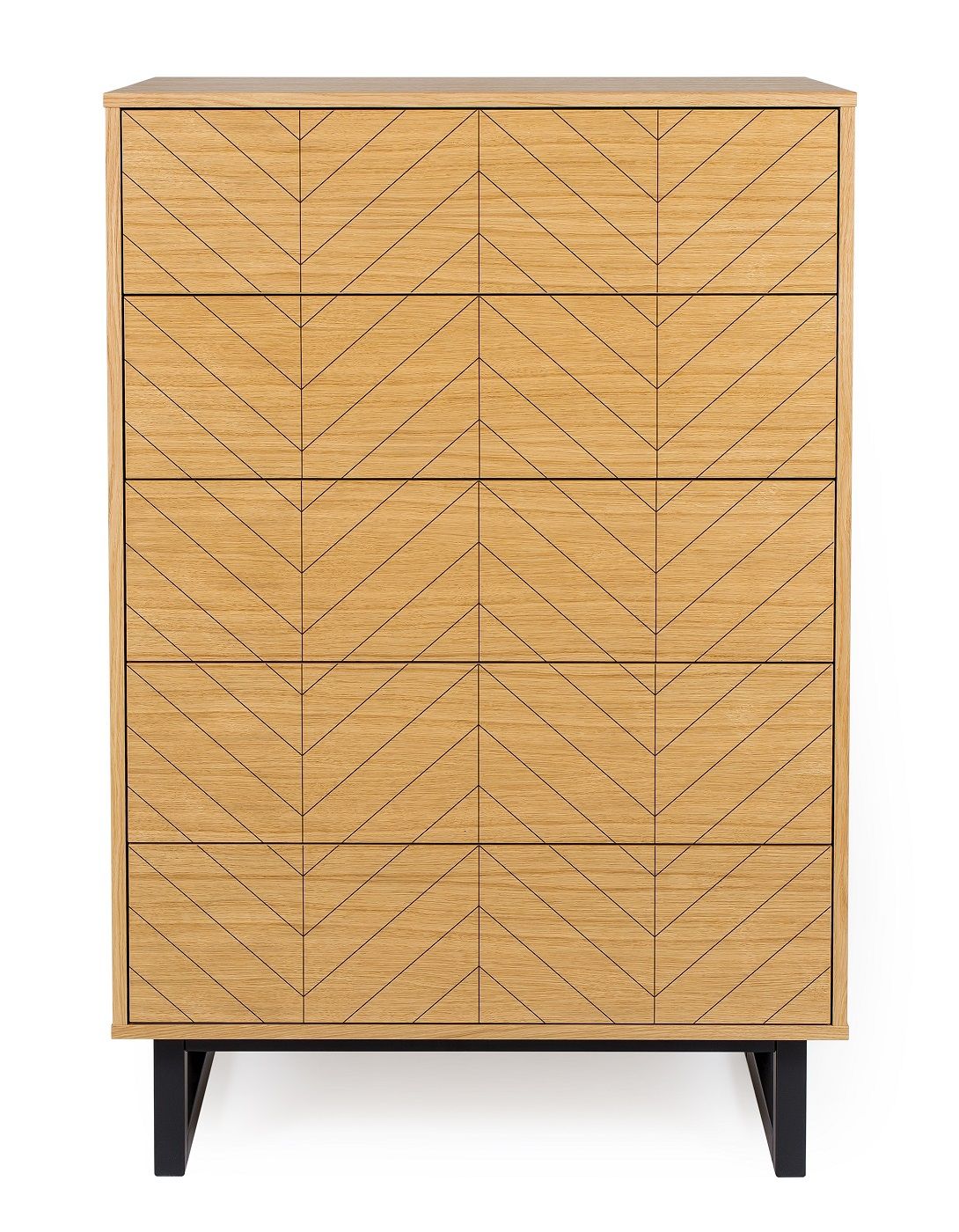 Woodman Camden Chest - Oak/Herringbone Print, 80x48