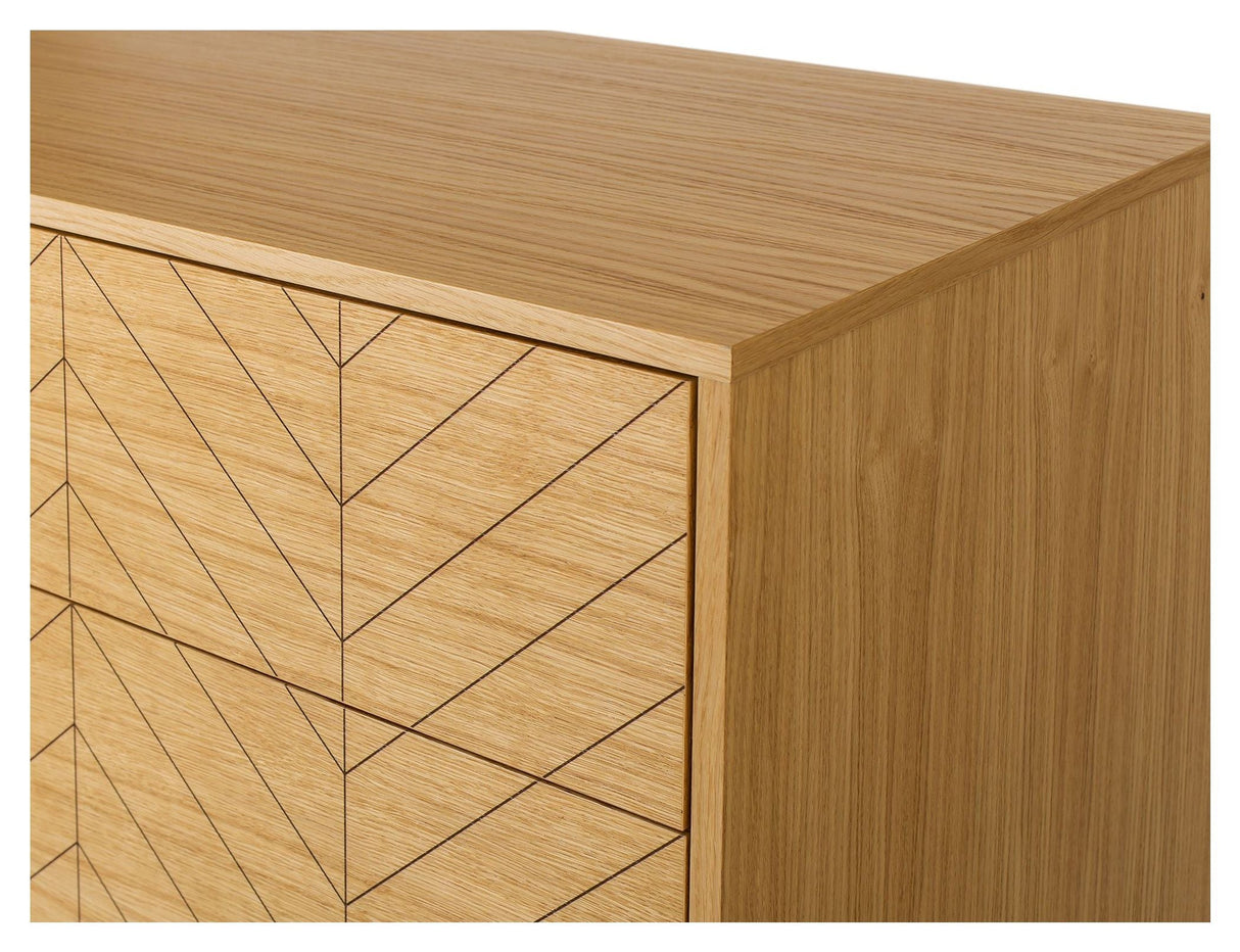 Camden Chest, Herringbone Print, Oak