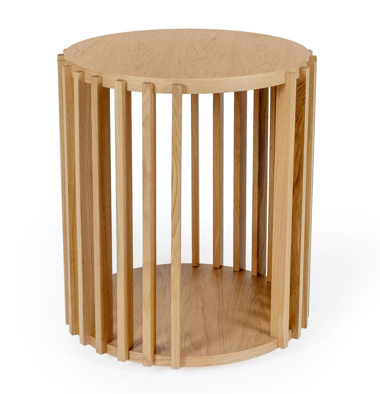 Woodman Drum Side Table - Oak, Ø53