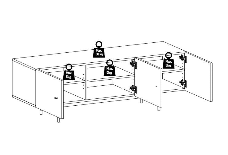 Woodman - Jugend TV -bord - svart