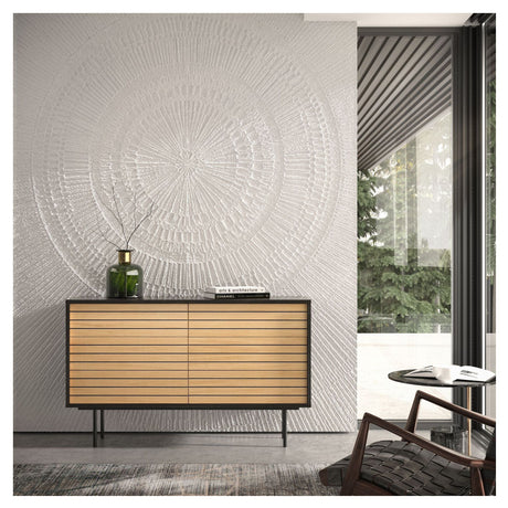 Stripe Sideboard, Svart ekfanér 