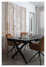 Woood Amber Dining Chair - Caramel Velor