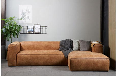 Woood Bean Corner Soffa i Eco-Leather Right-Facing, Cognac