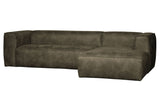 Woood Bean Soffa i Eco-Leather w/Right-Facing Chaise Longue, Army