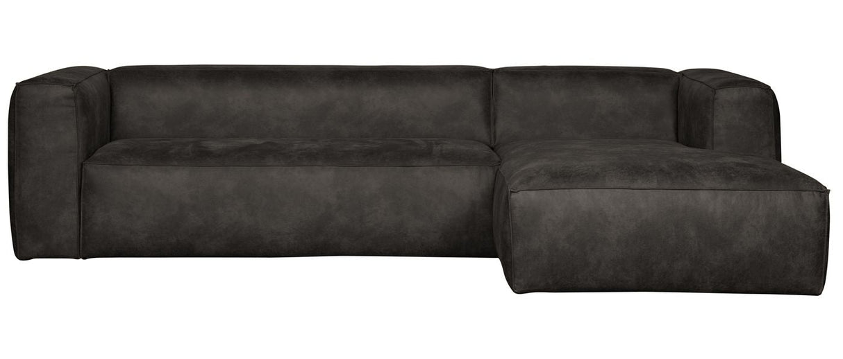 Woood Bean Soffa i Eco-Leather w/Right-Facing Chaise Longue, Black