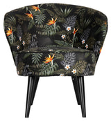 Woood Bo Lounge Chair - Blommor Print Velor