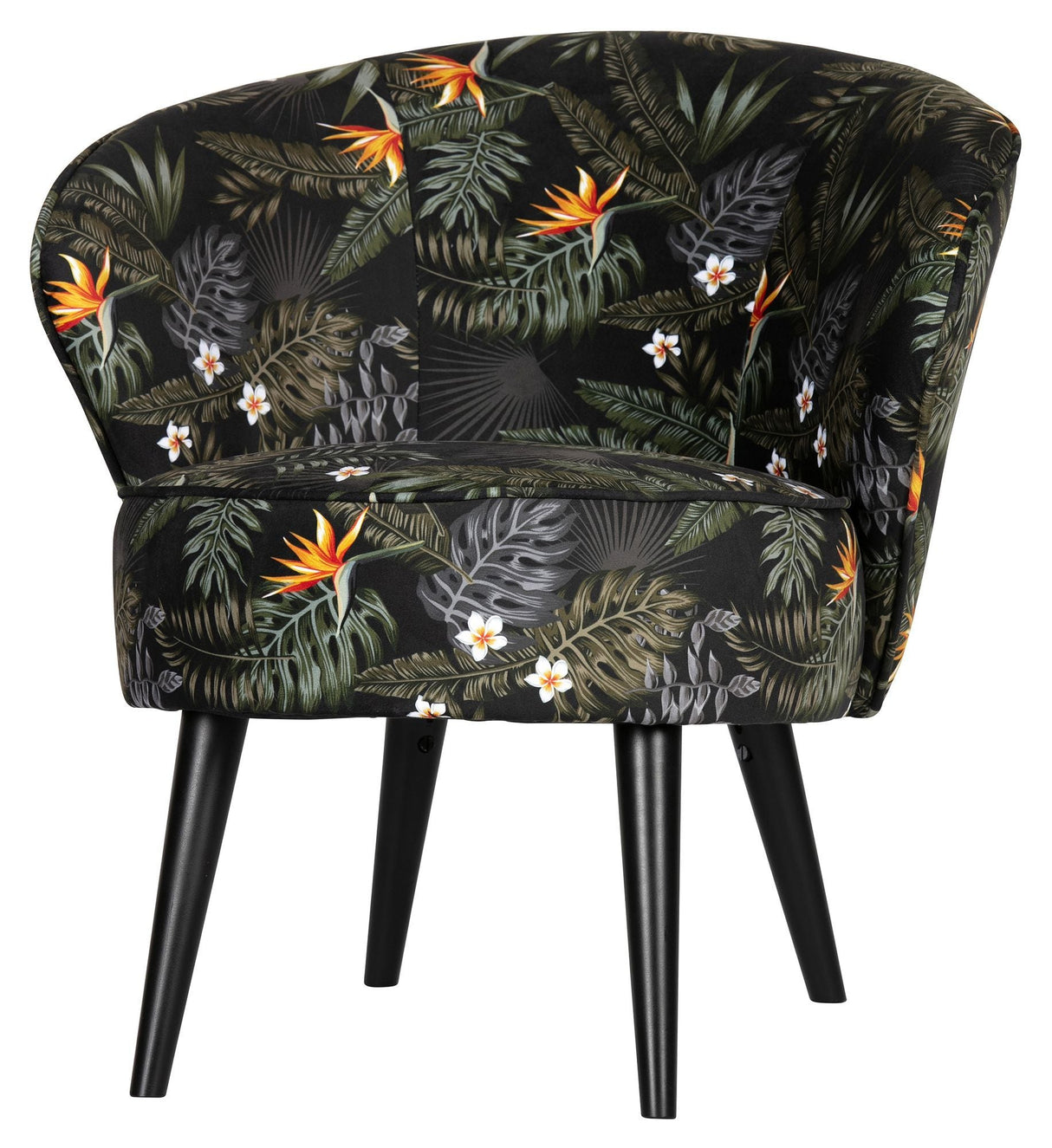 Woood Bo Lounge Chair - Blommor Print Velor