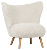 Woood Celine Lounge Chair, Off White Teddy