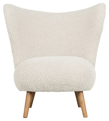 Woood Celine Lounge Chair, Off White Teddy