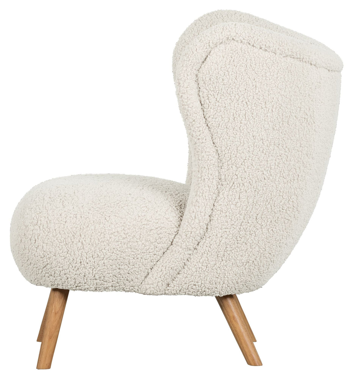 Woood Celine Lounge Chair, Off White Teddy