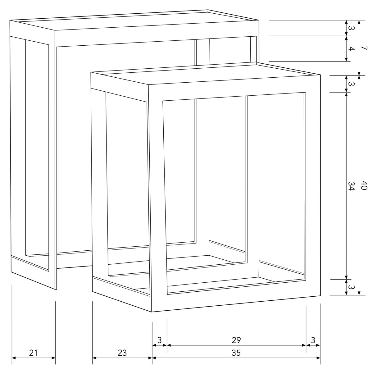 Dia Deposit Table - Glas/metall Antik mässing