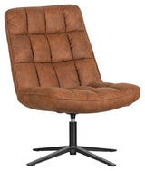 Woood Dirkje Lounge Chair w. svängbar fot, cognac läderett