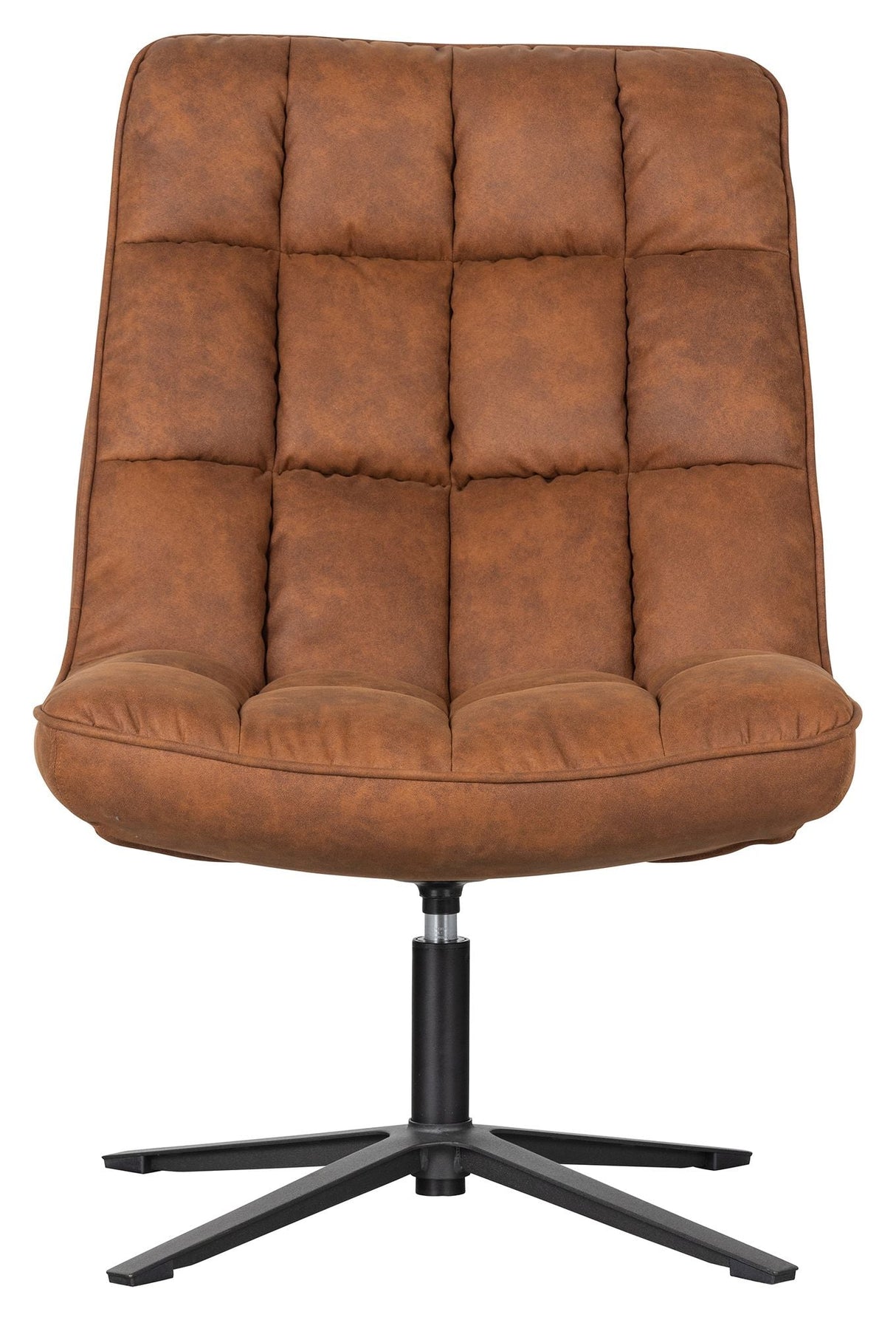 Woood Dirkje Lounge Chair w. svängbar fot, cognac läderett