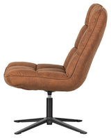 Woood Dirkje Lounge Chair w. svängbar fot, cognac läderett