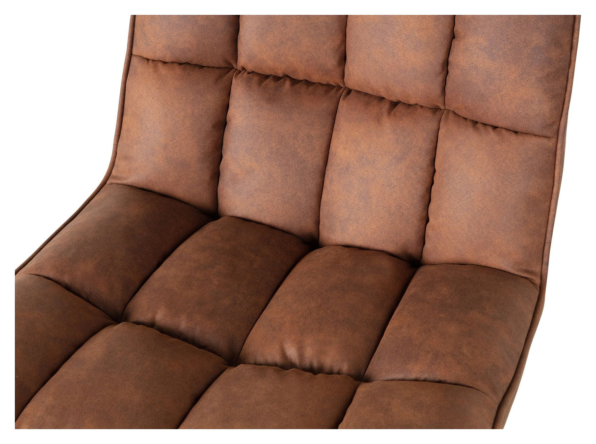 Woood Dirkje Lounge Chair w. svängbar fot, cognac läderett