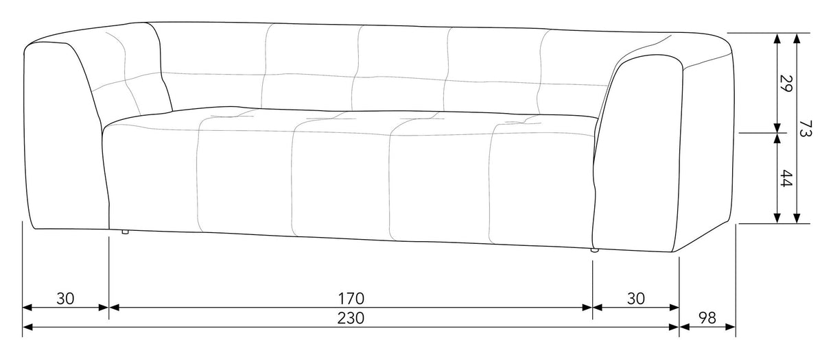 Woood Grid 3-Pers. Soffa, sandchenille