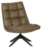 Woood Jouke Lounge Chair w. svivningsfot - grön läder