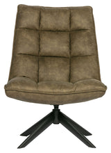 Woood Jouke Lounge Chair w. svivningsfot - grön läder