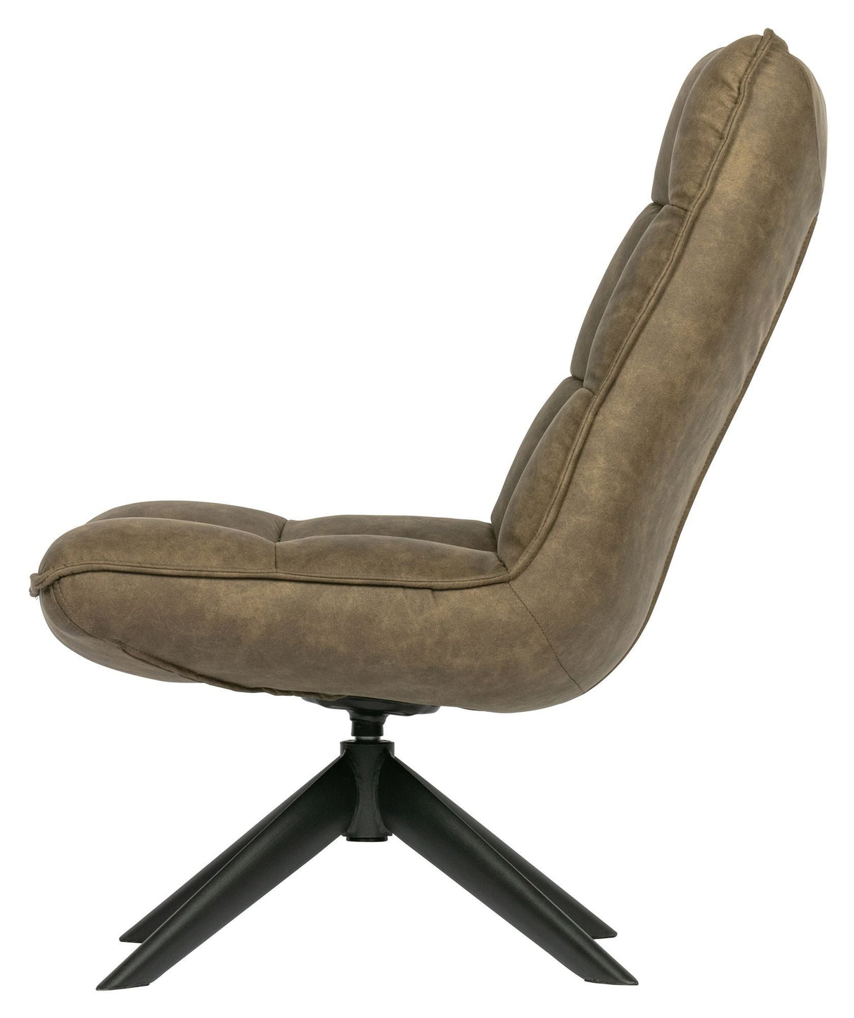 Woood Jouke Lounge Chair w. svivningsfot - grön läder