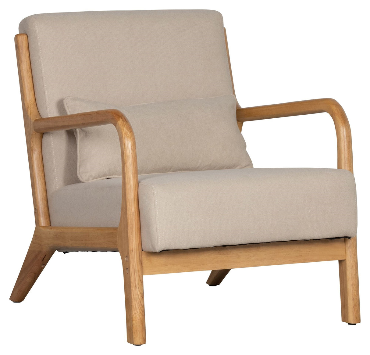 Mark Lounge Chair - Beige/Light Rubber Tree