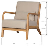 Mark Lounge Chair - Beige/Light Rubber Tree