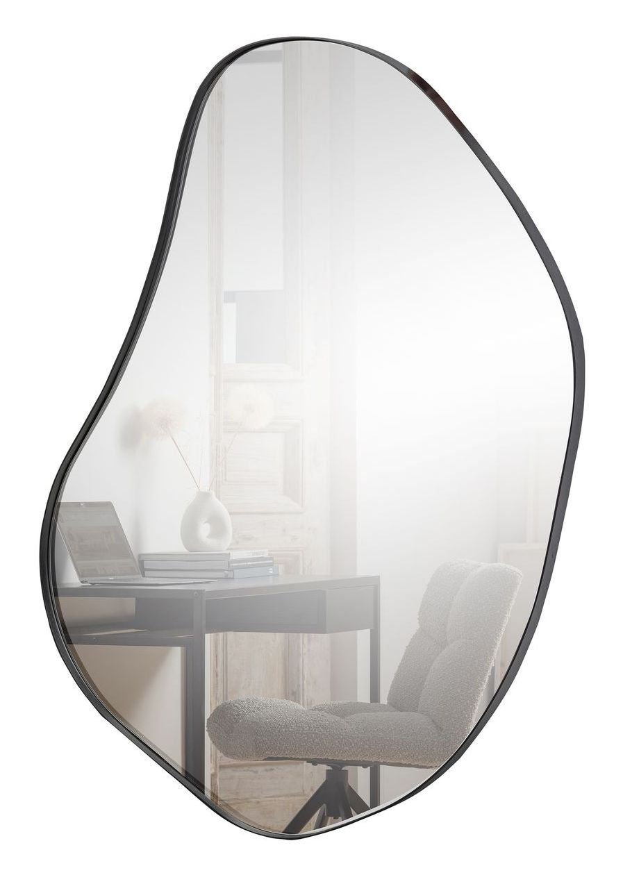 Romee Organic Mirror, Black Metal Frame, 100x70cm