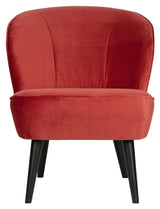 Woood Sara Lounge Chair - Raspberry Velor