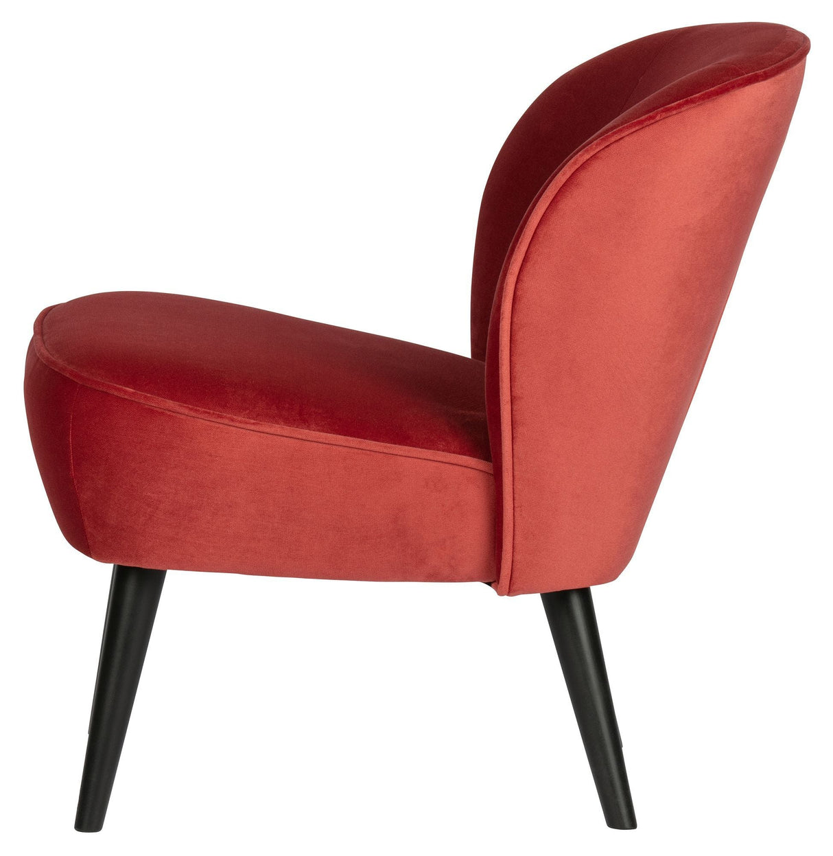 Woood Sara Lounge Chair - Raspberry Velor