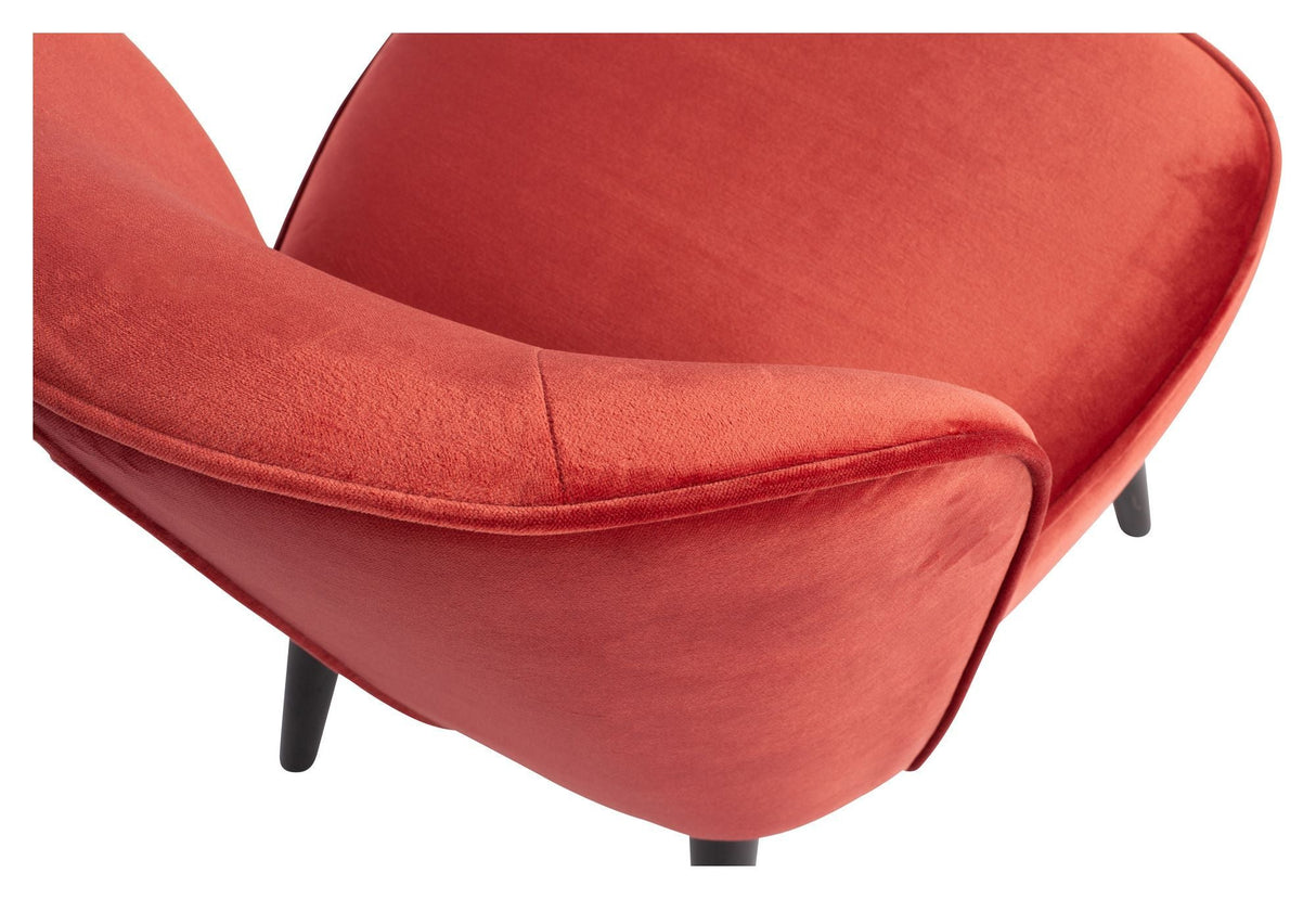 Woood Sara Lounge Chair - Raspberry Velor