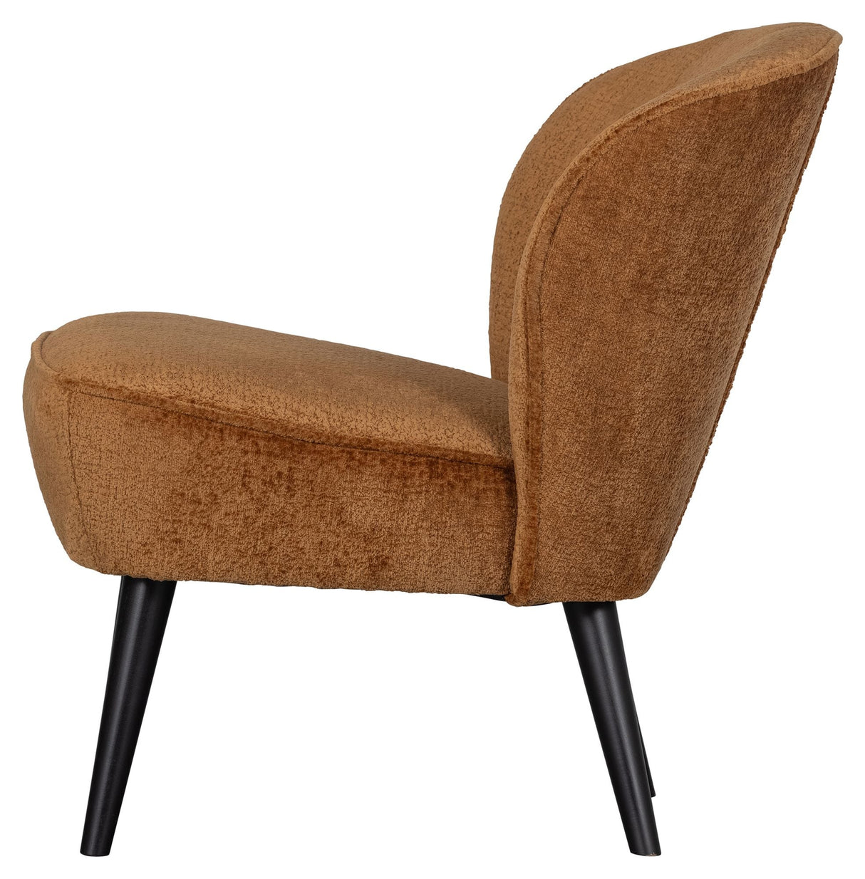 Woood Sara Lounge Chair, Velor w. strukturkognac