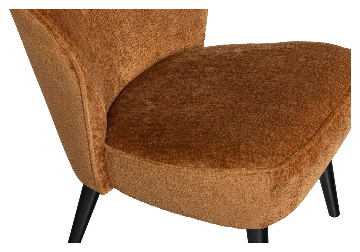 Woood Sara Lounge Chair, Velor w. strukturkognac