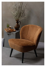 Woood Sara Lounge Chair, Velor w. strukturkognac